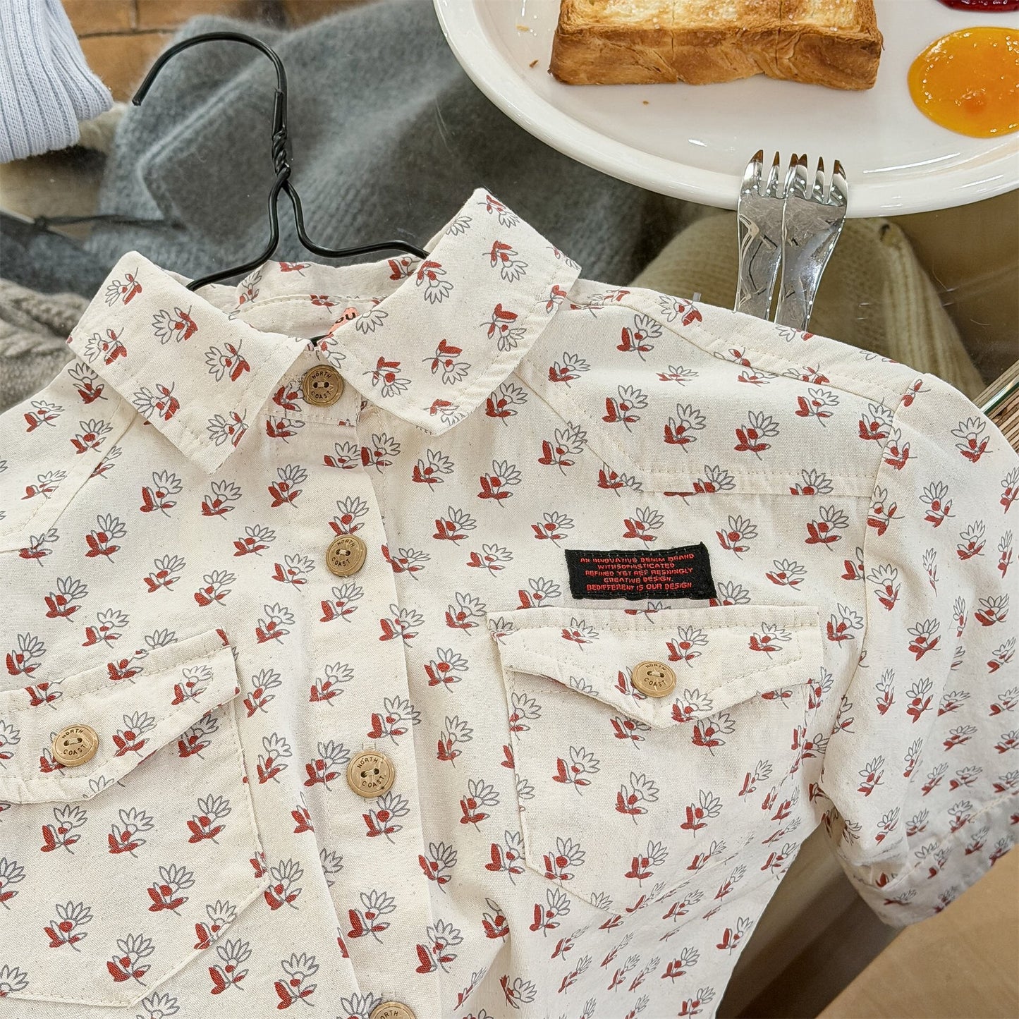 長袖シャツ・ブラウス Printed Children's Shirt プリント キッズシャツ【mh0012131】