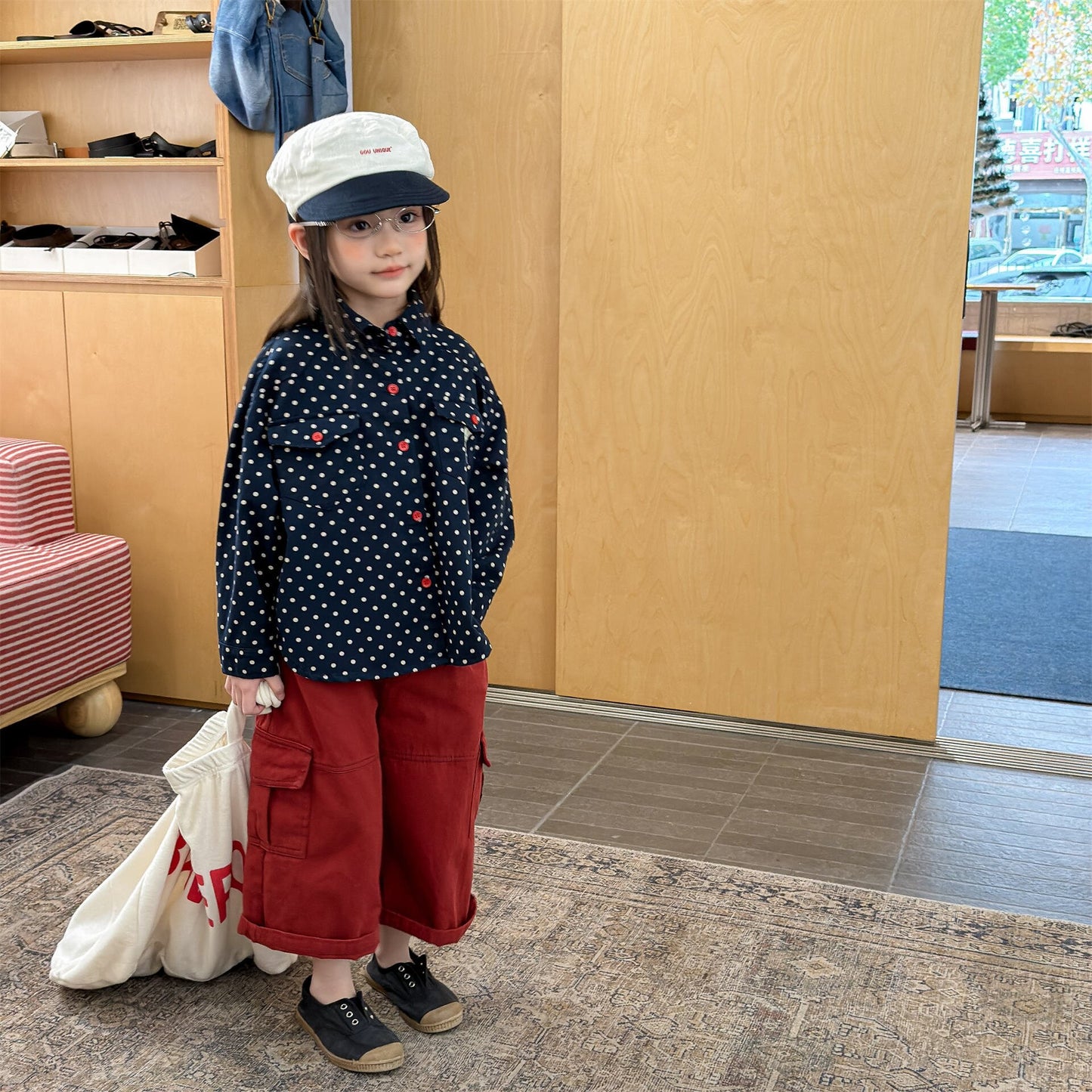 長袖シャツ・ブラウス Printed Children's Shirt プリント キッズシャツ【mh0012131】