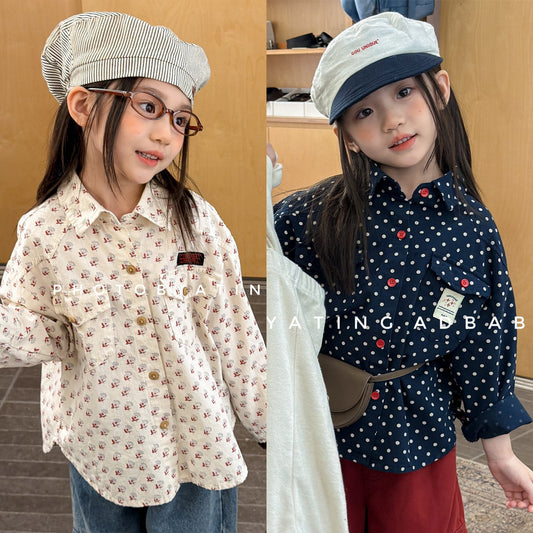 長袖シャツ・ブラウス Printed Children's Shirt プリント キッズシャツ【mh0012131】