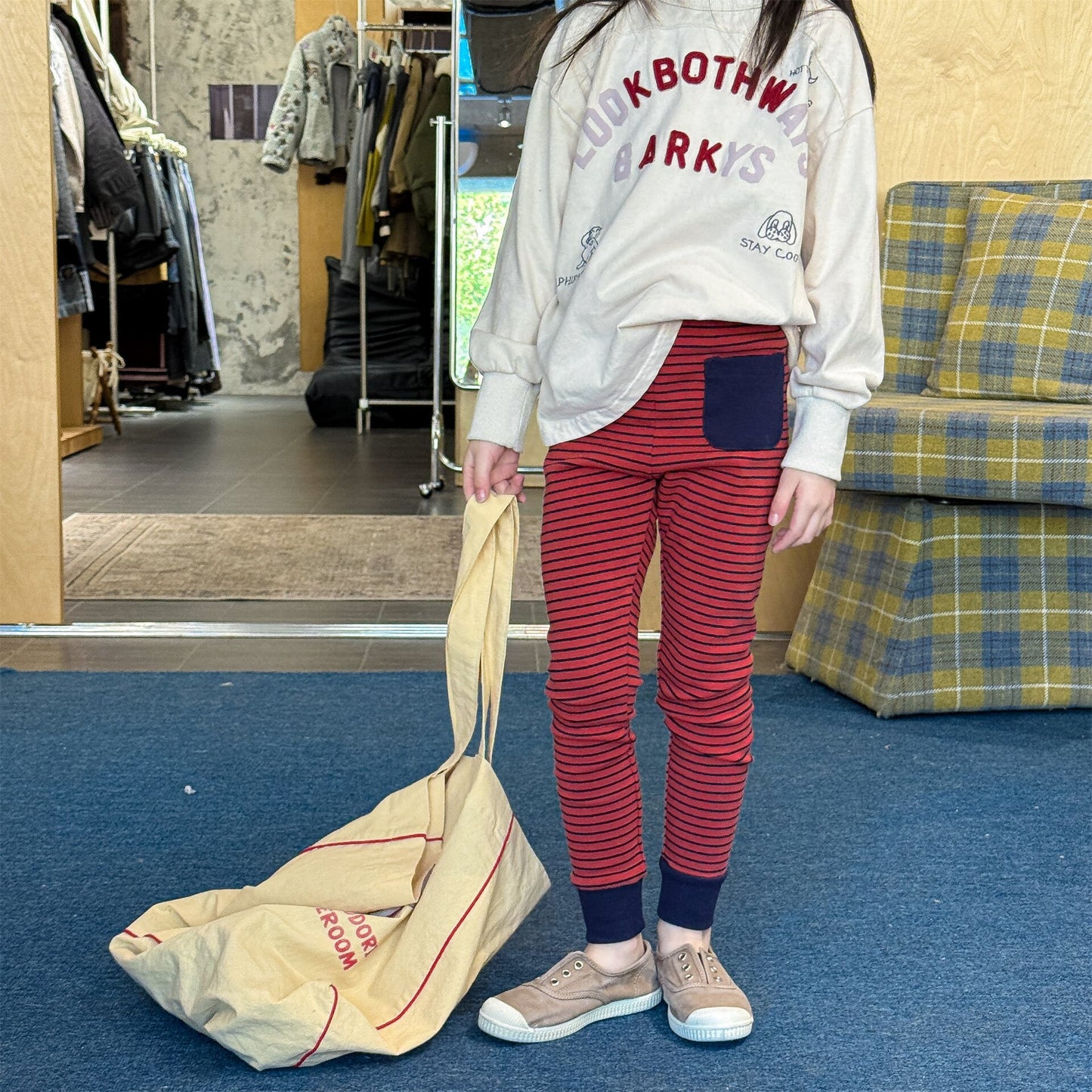 レギンスパンツ Striped Cotton Leggings ボーダー柄 レギンスパンツ【mh0012134】