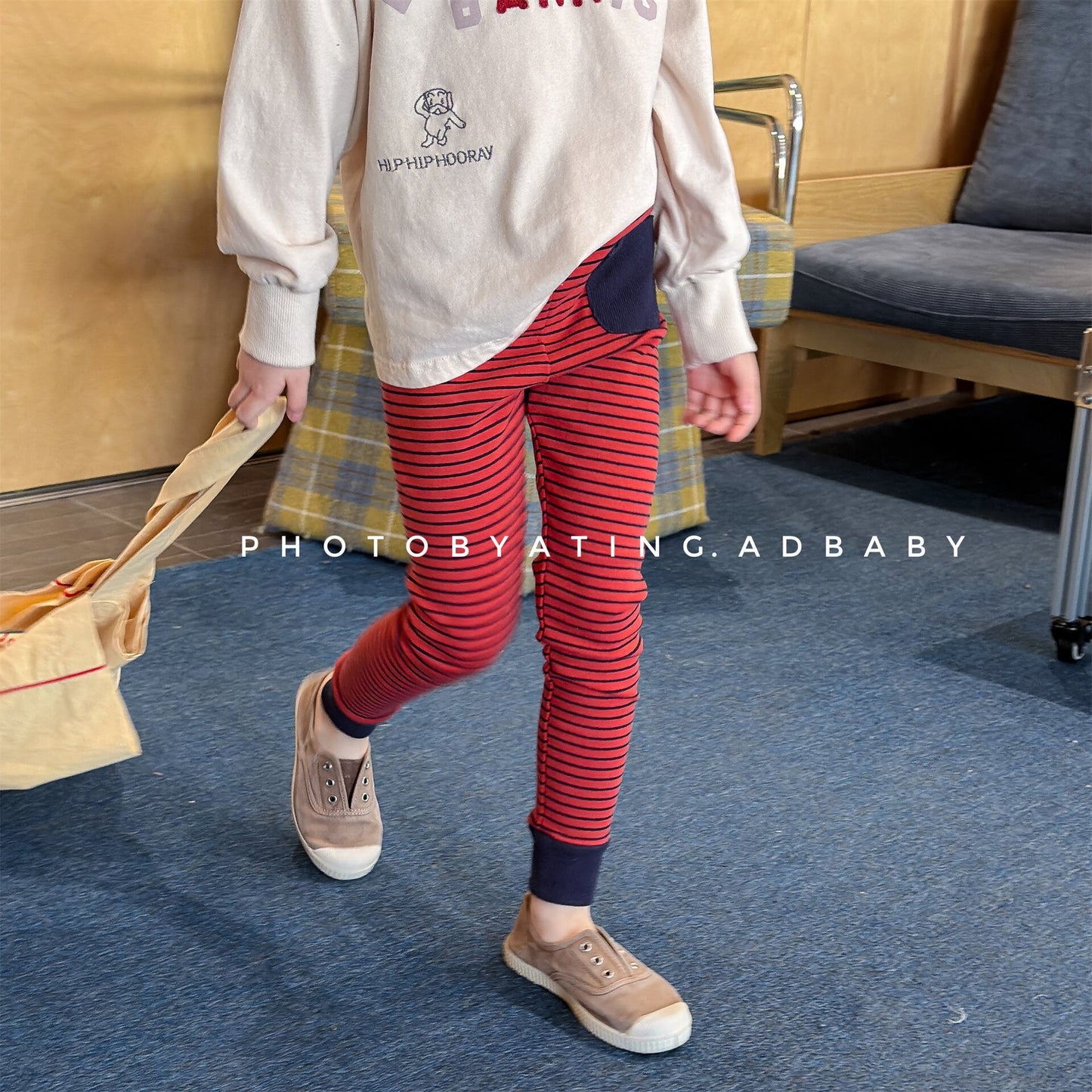 レギンスパンツ Striped Cotton Leggings ボーダー柄 レギンスパンツ【mh0012134】