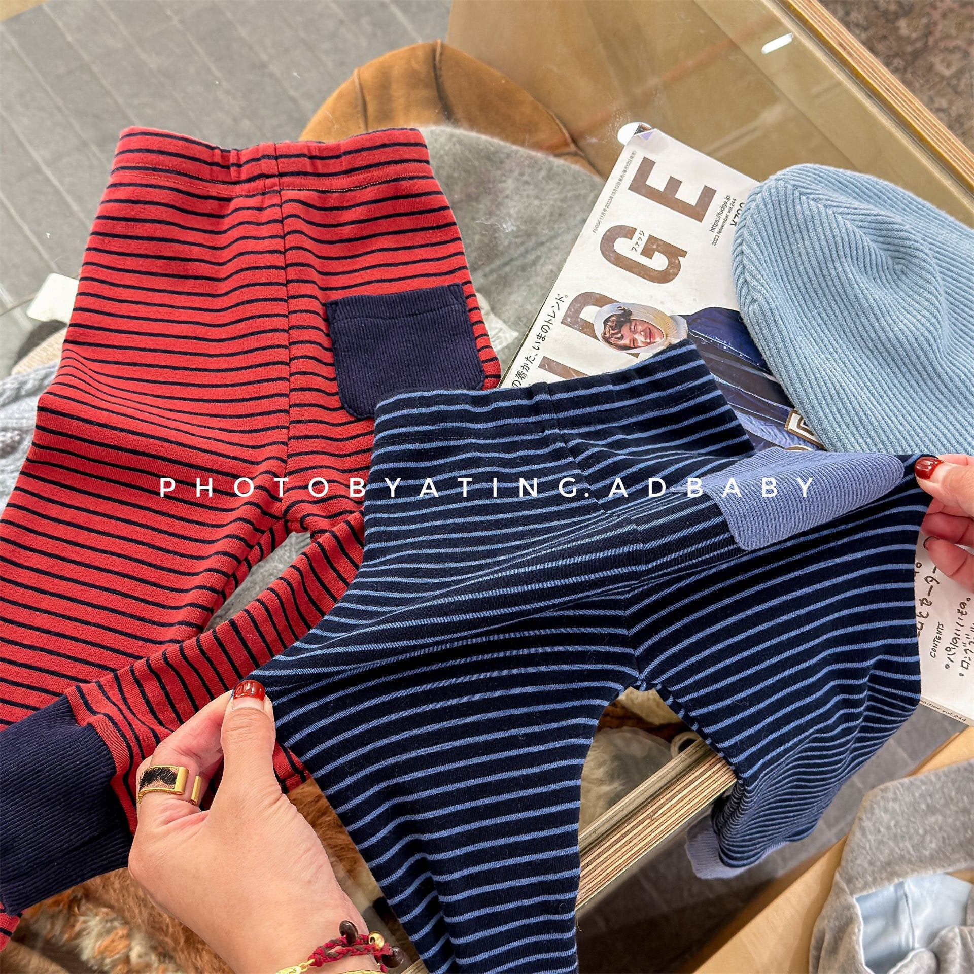 レギンスパンツ Striped Cotton Leggings ボーダー柄 レギンスパンツ【mh0012134】