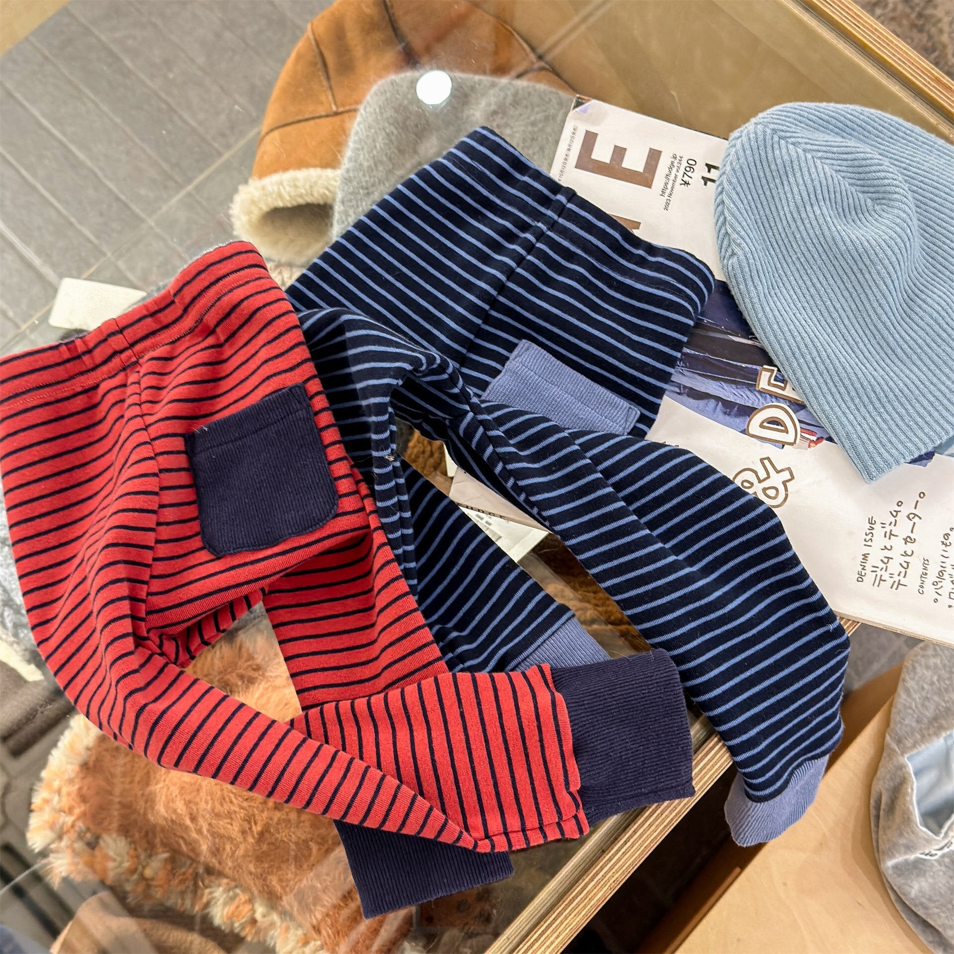 レギンスパンツ Striped Cotton Leggings ボーダー柄 レギンスパンツ【mh0012134】