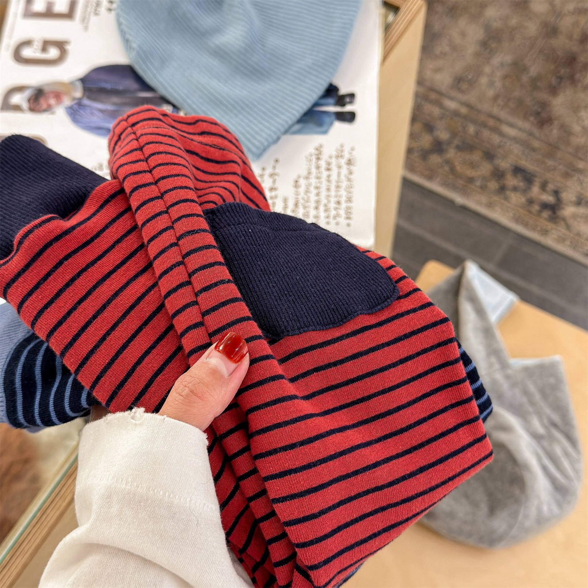 レギンスパンツ Striped Cotton Leggings ボーダー柄 レギンスパンツ【mh0012134】