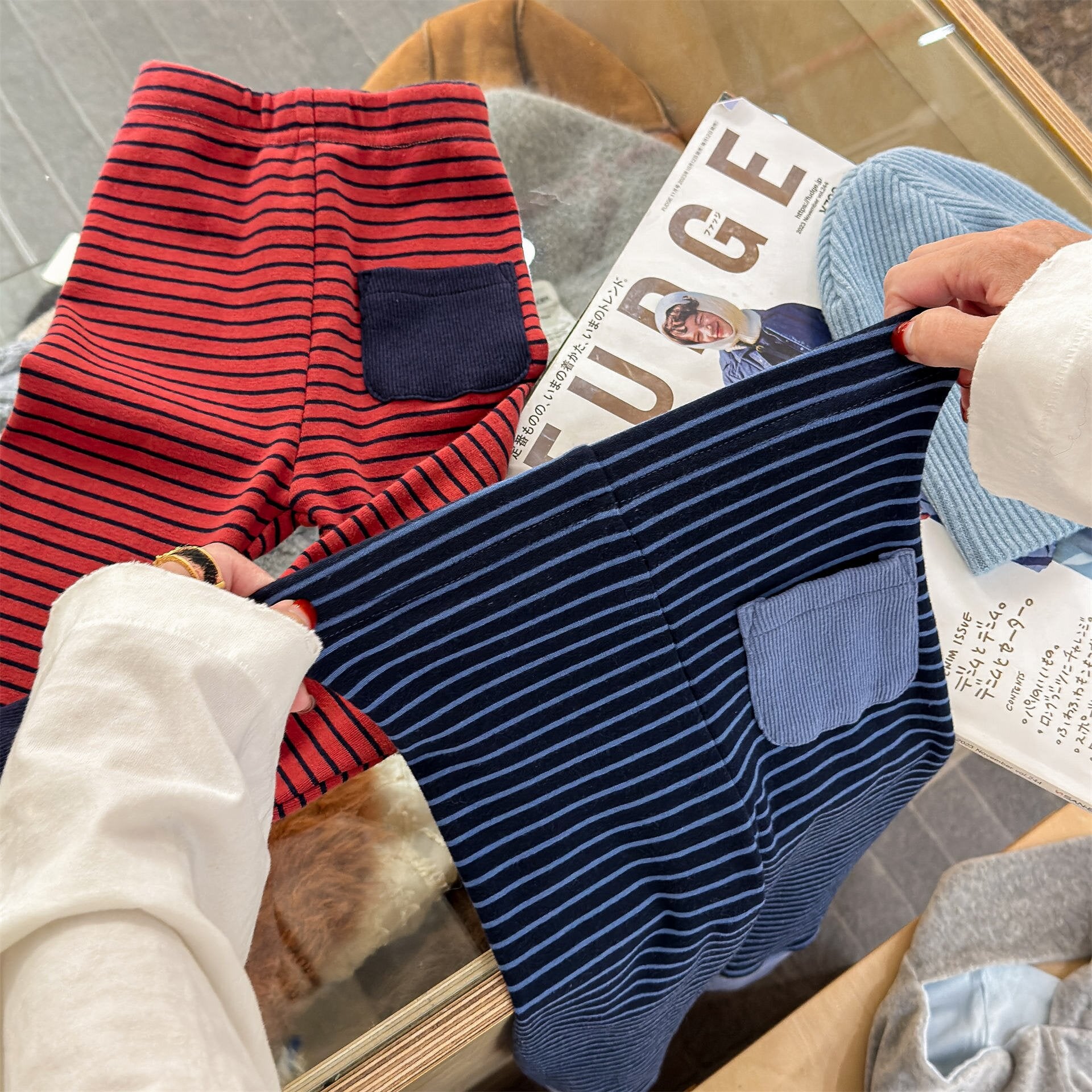 レギンスパンツ Striped Cotton Leggings ボーダー柄 レギンスパンツ【mh0012134】