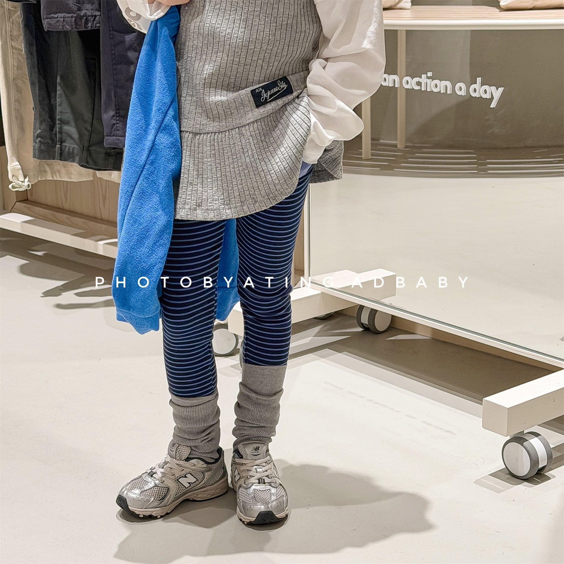 レギンスパンツ Striped Cotton Leggings ボーダー柄 レギンスパンツ【mh0012134】