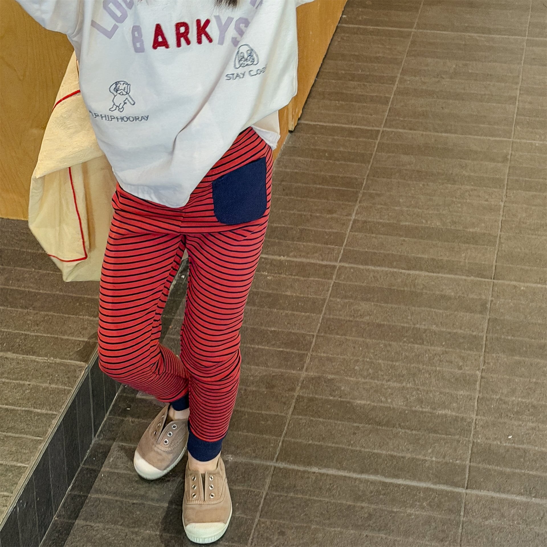 レギンスパンツ Striped Cotton Leggings ボーダー柄 レギンスパンツ【mh0012134】