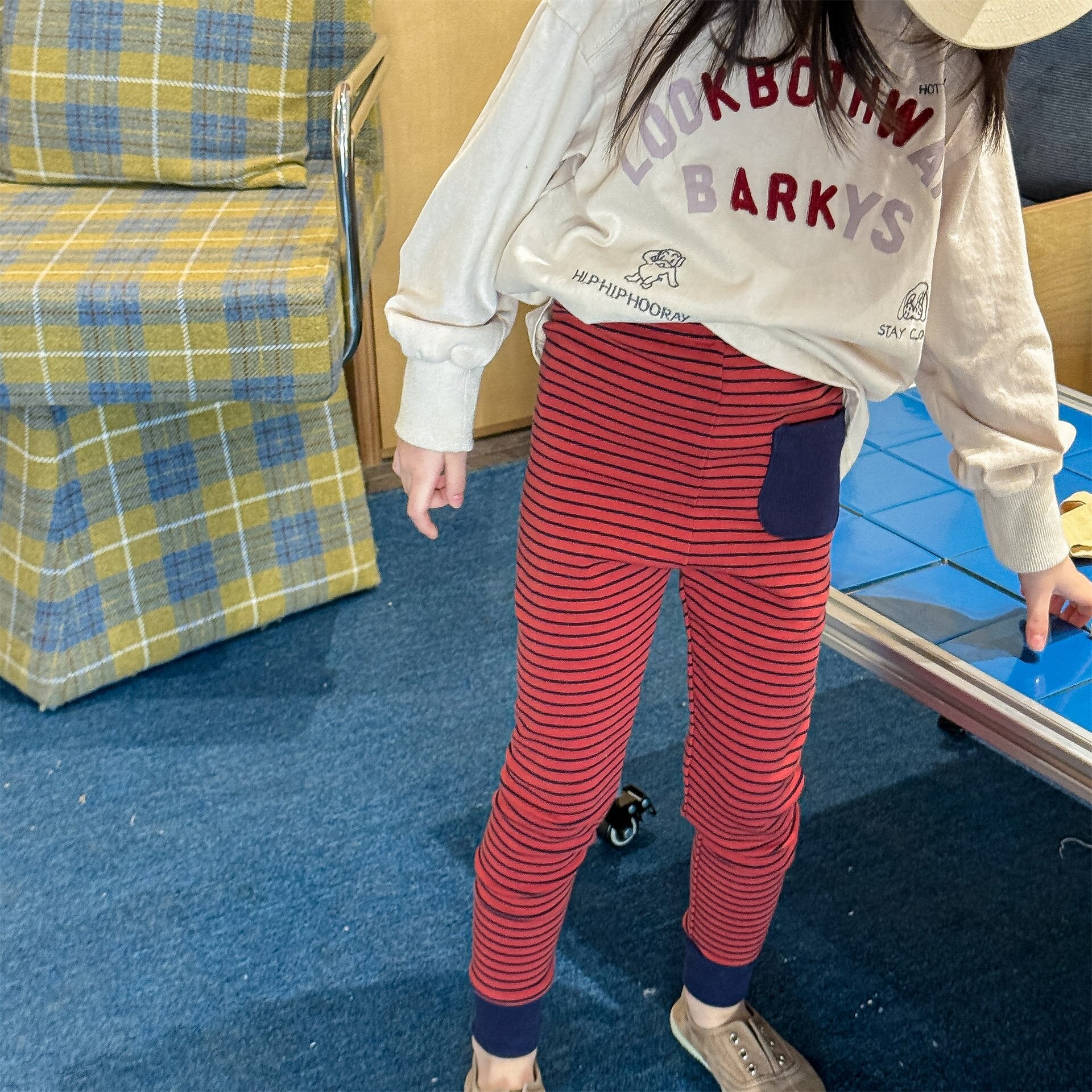 レギンスパンツ Striped Cotton Leggings ボーダー柄 レギンスパンツ【mh0012134】