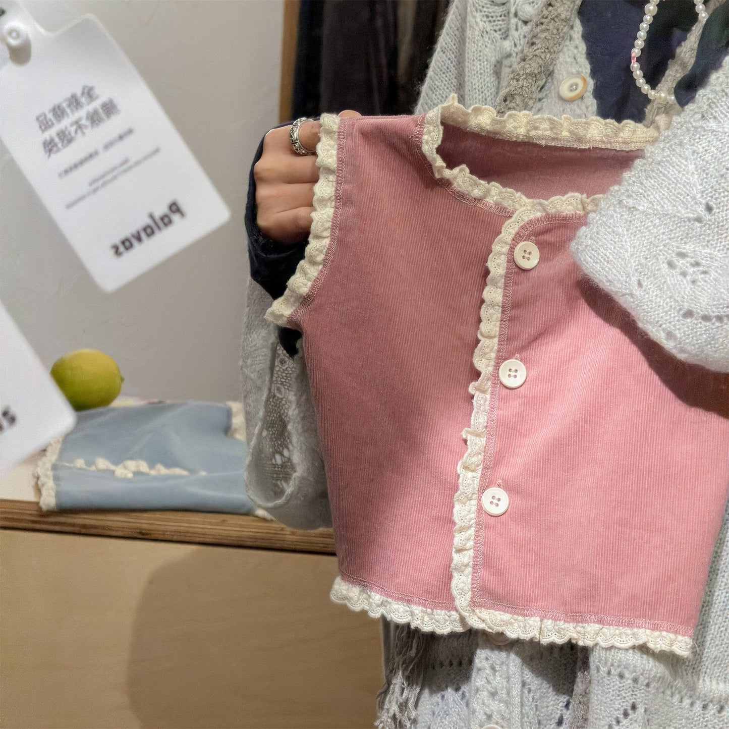 ベスト V-Neck Knitted Vest Vネック ニットベスト【mh0012129】