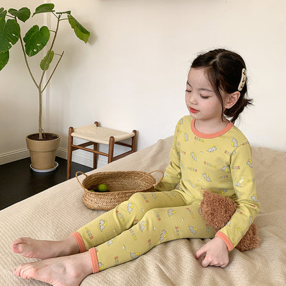 Green dinosaur / 80cm (can be opened) Long Sleeve Printed Pajamas 長袖 プリント パジャマ セット【mh0012243】