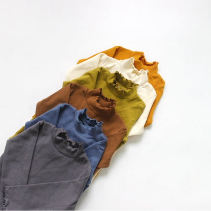 High Neck Frill Long Sleeve Top キッズ フリル ハイネック トップス【mh0012254】