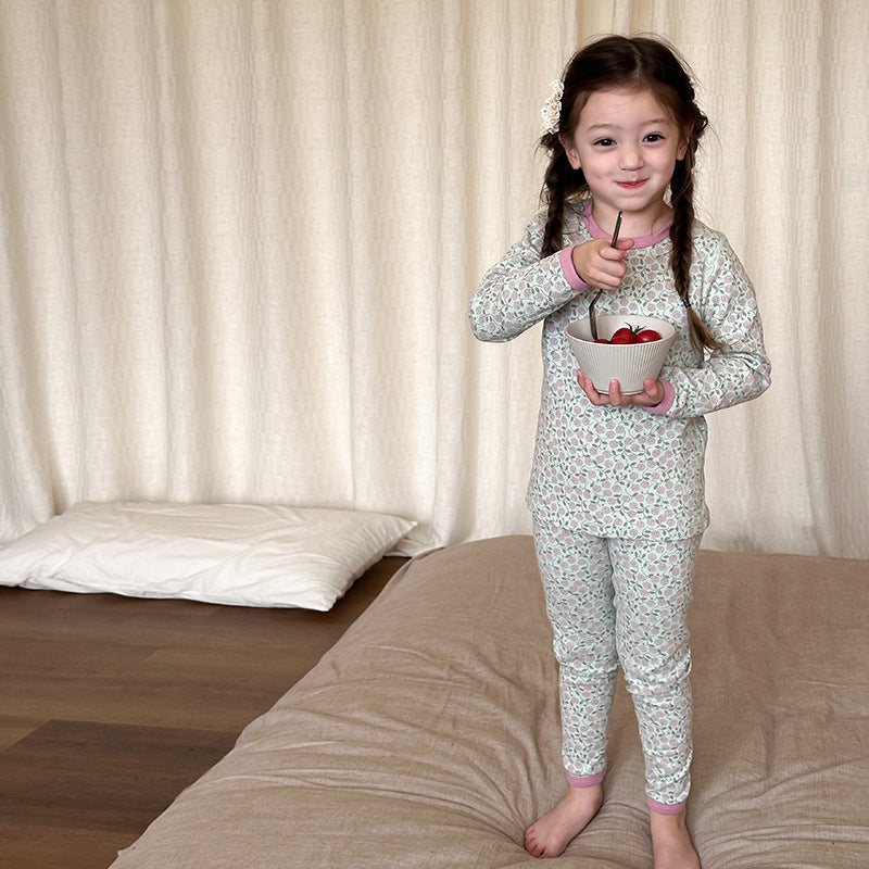 Long Sleeve Printed Pajama Set 長袖 プリント パジャマ セット【mh0012244】