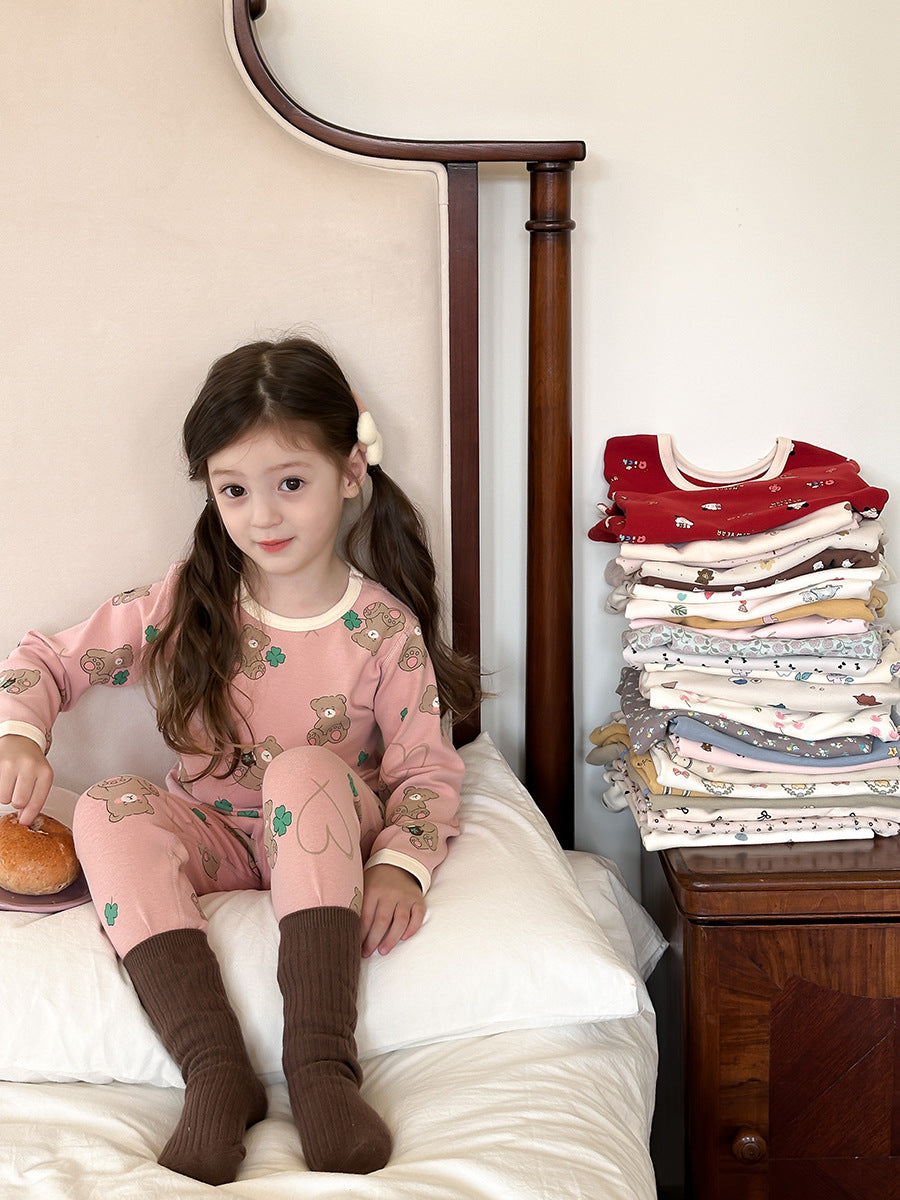 Long Sleeve Printed Pajama Set 長袖 プリント パジャマ セット【mh0012244】