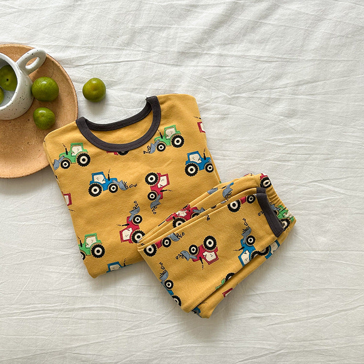 Long Sleeve Printed Pajamas 長袖 プリント パジャマ セット【mh0012243】