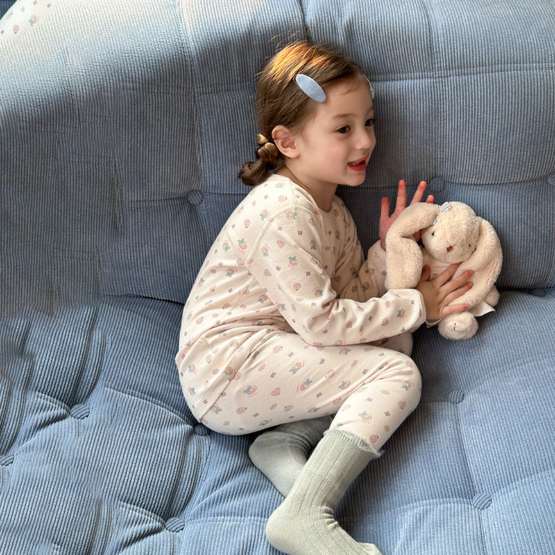 Pink donut / 80cm Long Sleeve Printed Pajama Set 長袖 プリント パジャマ セット【mh0012244】