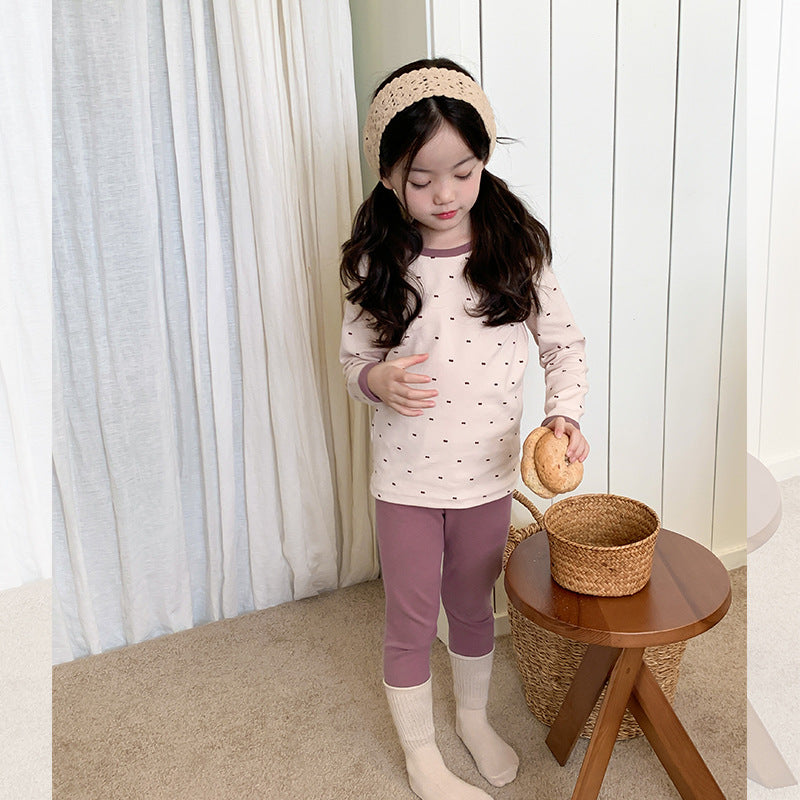 Rice rhombic / 80cm (can be opened) Long Sleeve Printed Pajamas 長袖 プリント パジャマ セット【mh0012243】