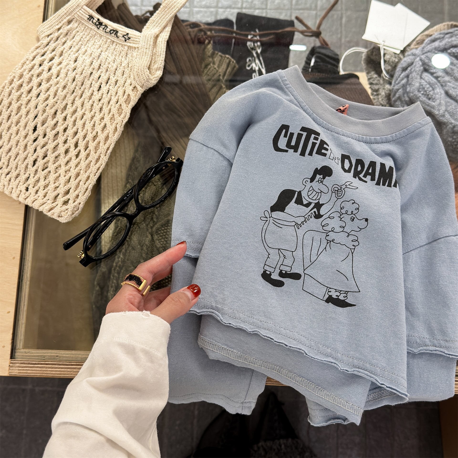 長袖Tシャツ Dark Gray / 80cm Long-Sleeve Cotton Sweatshirt 長袖 コットン スウェットシャツ【mh0012126】