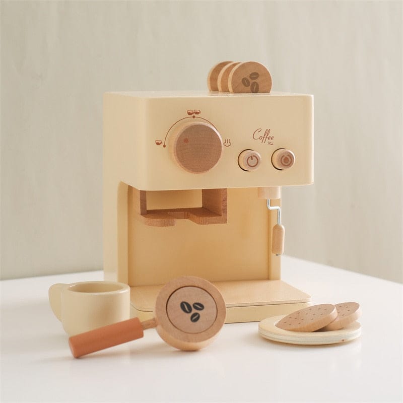 DIY Toy・知育玩具 ウッドトイ コーヒーマシン エスプレッソマシン コーヒーメーカー キッチントイ おもちゃ ごっこ遊び 木製 おままごと【mh0002626】