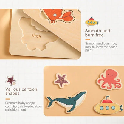 Toy (おもちゃ・木製玩具）etc. ジグソー パズル セット 木製 おもちゃ 動物 野菜 ボード マッチング【mh0001027】