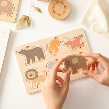 Toy (おもちゃ・木製玩具）etc. ジグソー パズル セット 木製 おもちゃ 動物 野菜 ボード マッチング【mh0001027】