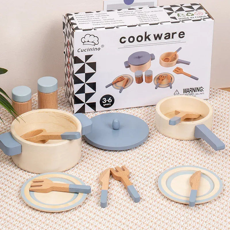Toy (おもちゃ・木製玩具）etc. Pot Set A ウッドトイ キッチンツールセット おままごと 木製おもちゃ 知育玩具 鍋 フライパン【mh0005843】