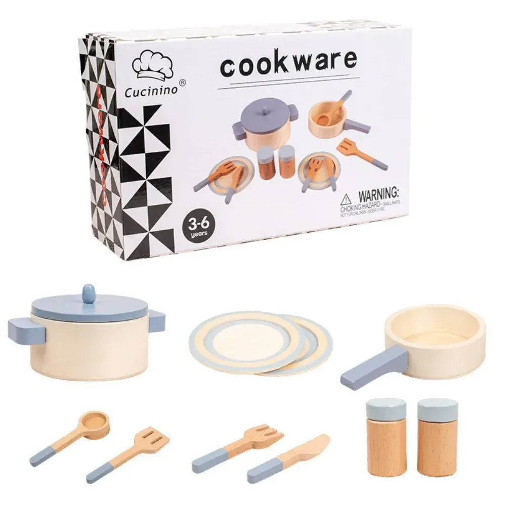 Toy (おもちゃ・木製玩具）etc. Pot Set A ウッドトイ キッチンツールセット おままごと 木製おもちゃ 知育玩具 鍋 フライパン【mh0005843】