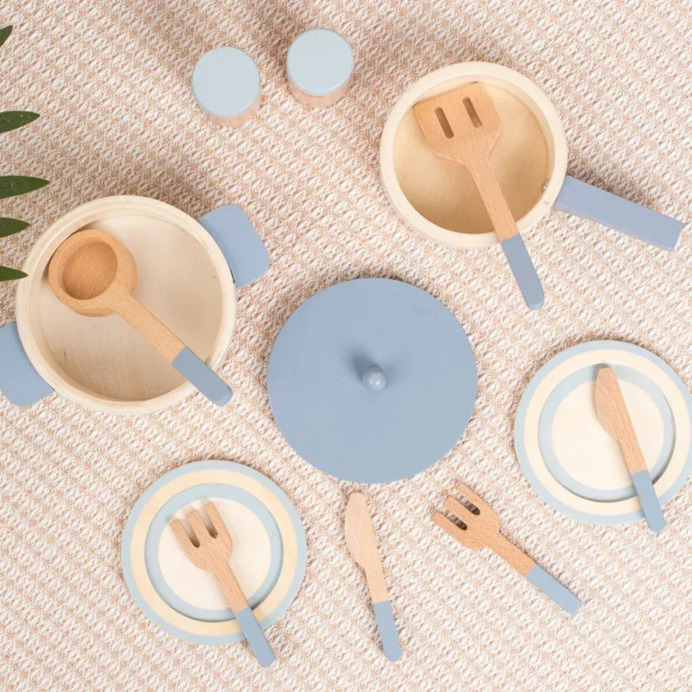 Toy (おもちゃ・木製玩具）etc. Pot Set A ウッドトイ キッチンツールセット おままごと 木製おもちゃ 知育玩具 鍋 フライパン【mh0005843】