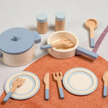 Toy (おもちゃ・木製玩具）etc. Pot Set A ウッドトイ キッチンツールセット おままごと 木製おもちゃ 知育玩具 鍋 フライパン【mh0005843】