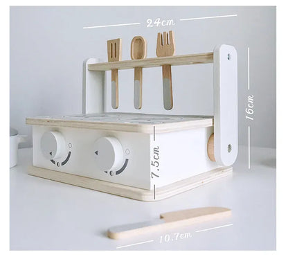 Toy (おもちゃ・木製玩具）etc. White ＊メーカー直送＊ キッズトイ ウッドトイ おままごと 焼き鳥 BBQ キッチンツールセット【mh0005953】