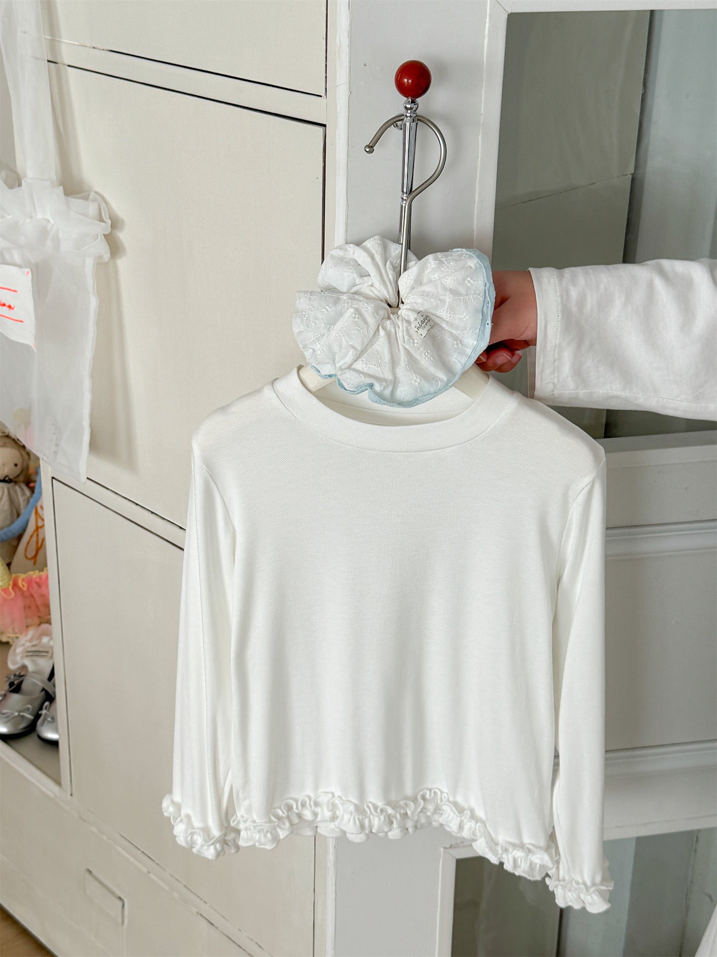 Mellow Hem Long Sleeve T-shirt メロウ 裾フリル 長袖Tシャツ【mh0012293】 Laibaobao