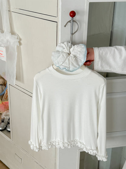 Mellow Hem Long Sleeve T-shirt メロウ 裾フリル 長袖Tシャツ【mh0012293】 Laibaobao