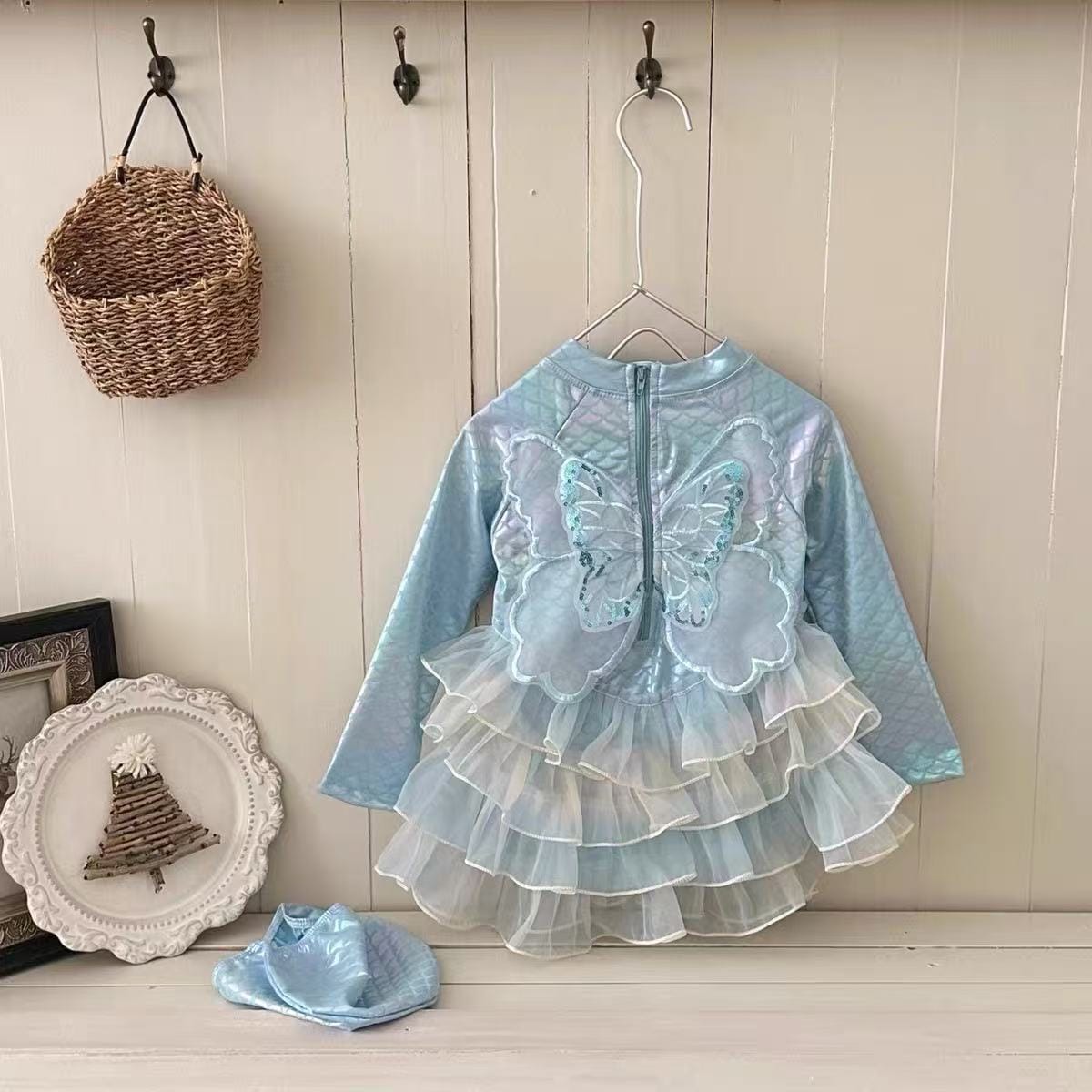 Mermaid Long-sleeve Sun Protection Swimwear マーメイド 長袖ワンピース水着【mh0013322】 mamahalo kids ベビー用水着