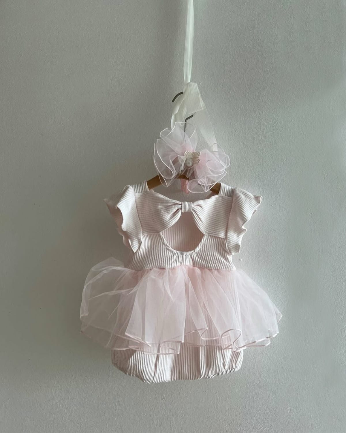 Mesh Bow Flying Sleeve Romper チュチュ 半袖ロンパース【mh0013109】 BBAMMA 半袖ロンパース
