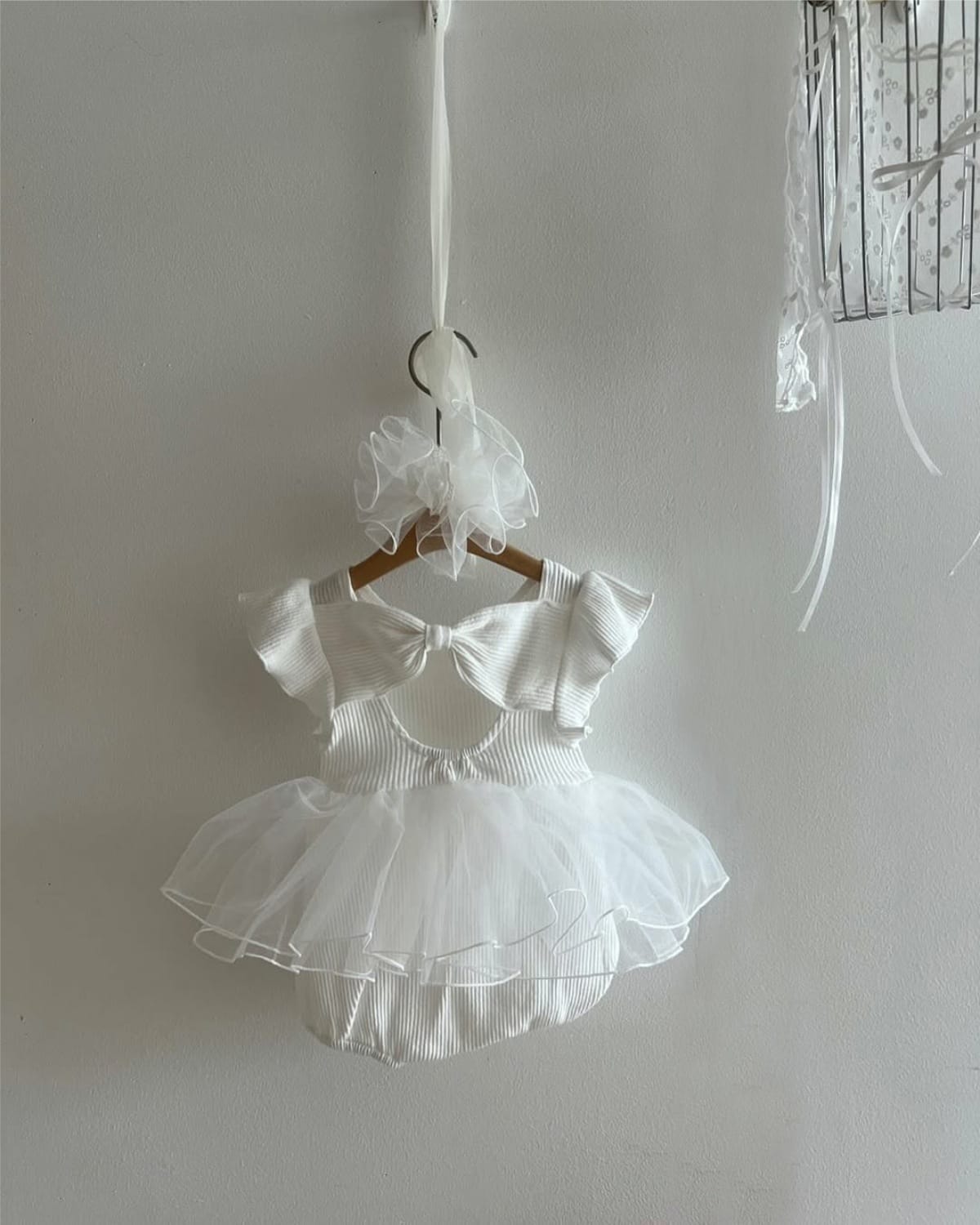 Mesh Bow Flying Sleeve Romper チュチュ 半袖ロンパース【mh0013109】 BBAMMA 半袖ロンパース