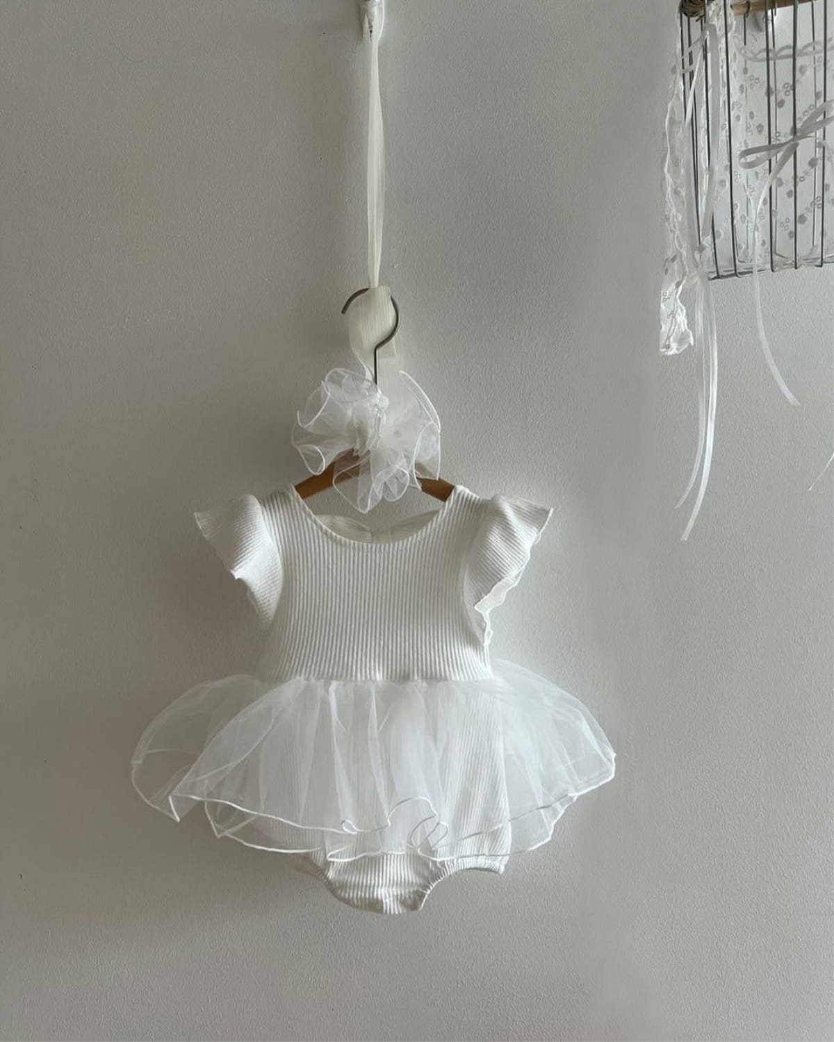 Mesh Bow Flying Sleeve Romper チュチュ 半袖ロンパース【mh0013109】 BBAMMA 半袖ロンパース