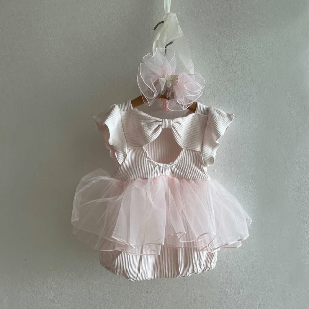 Mesh Bow Flying Sleeve Romper チュチュ 半袖ロンパース【mh0013109】 BBAMMA 半袖ロンパース
