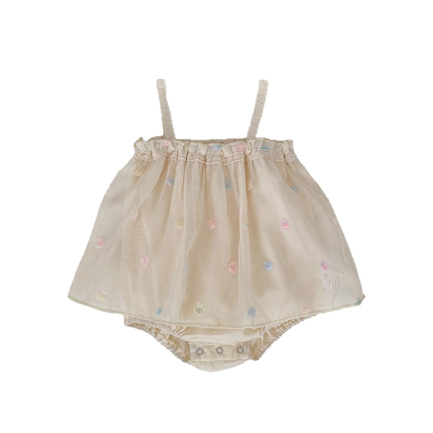 Mesh Floral Camisole Romper チュール キャミソール ロンパース【mh0012492】 Engepapa ノースリーブロンパース