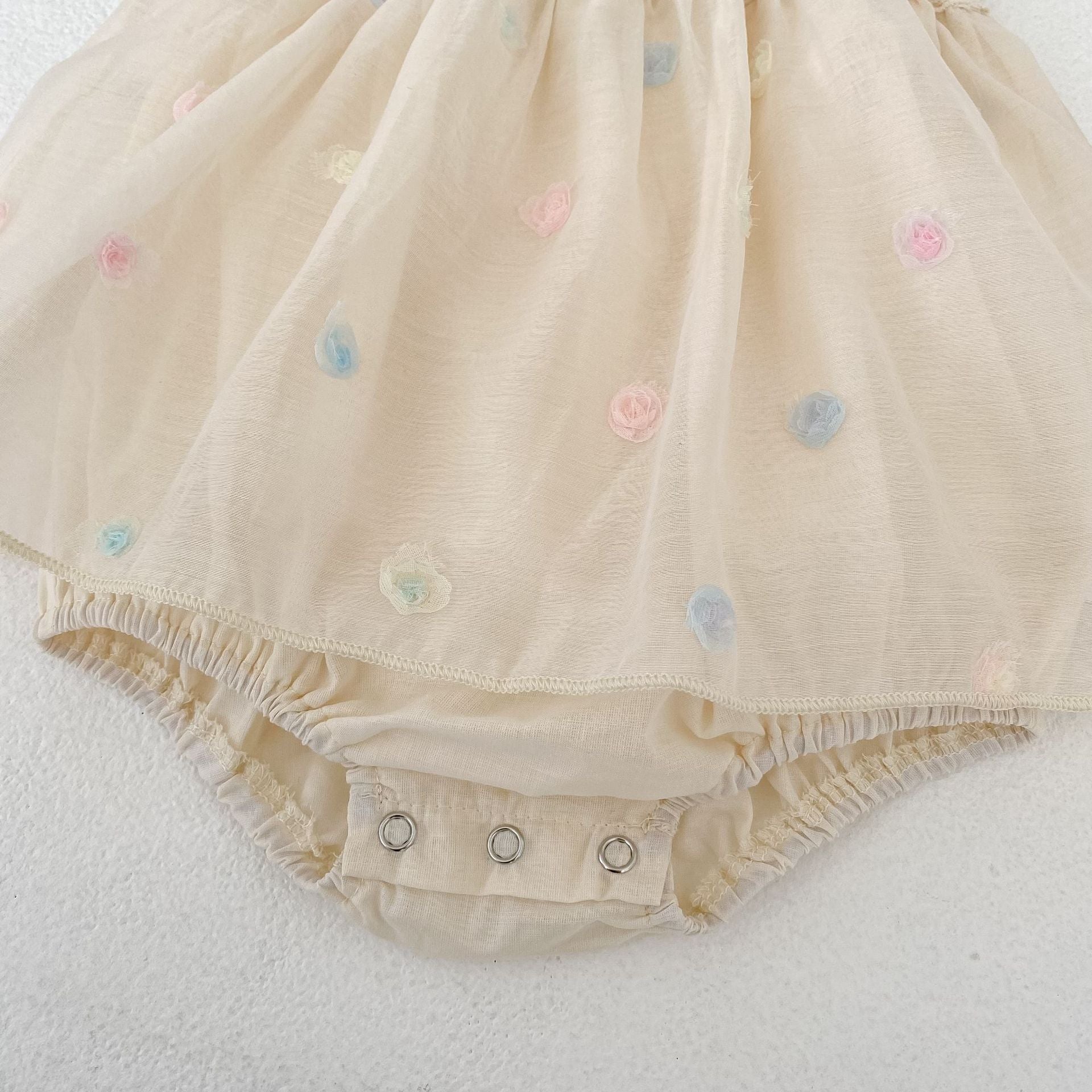 Mesh Floral Camisole Romper チュール キャミソール ロンパース【mh0012492】 Engepapa ノースリーブロンパース