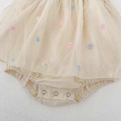 Mesh Floral Camisole Romper チュール キャミソール ロンパース【mh0012492】 Engepapa ノースリーブロンパース