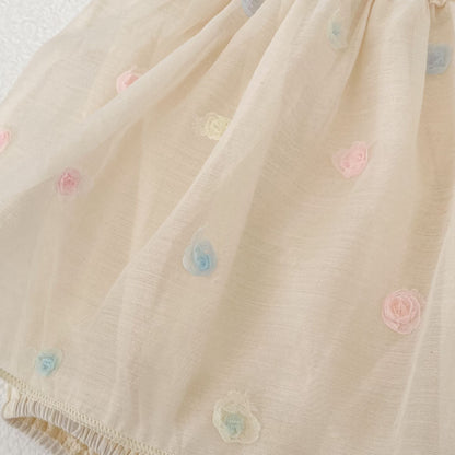 Mesh Floral Camisole Romper チュール キャミソール ロンパース【mh0012492】 Engepapa ノースリーブロンパース