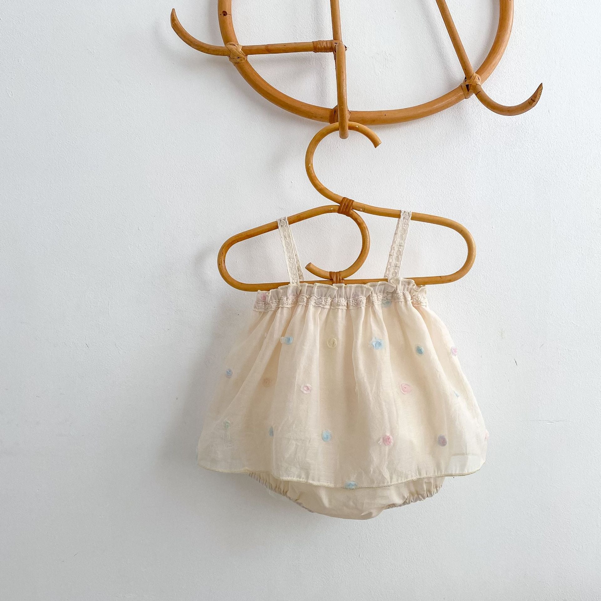 Mesh Floral Camisole Romper チュール キャミソール ロンパース【mh0012492】 Engepapa ノースリーブロンパース