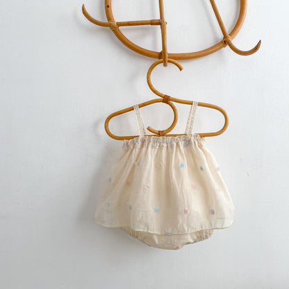 Mesh Floral Camisole Romper チュール キャミソール ロンパース【mh0012492】 Engepapa ノースリーブロンパース