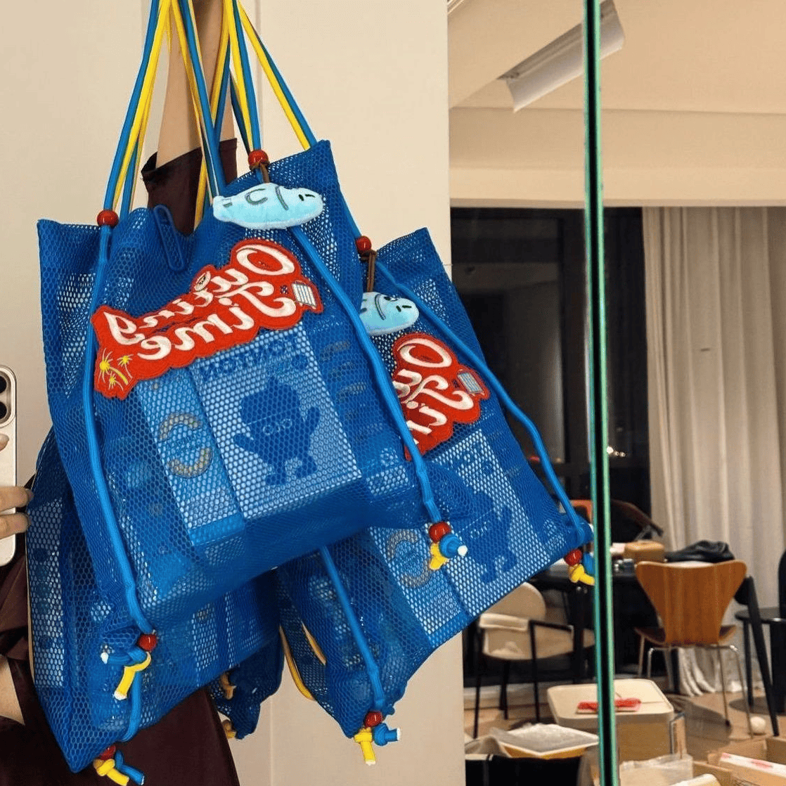 Mesh Outing Bag メッシュ トートバッグ【mh0013016】 Blue / One Size momobobi メッセンジャーバッグ