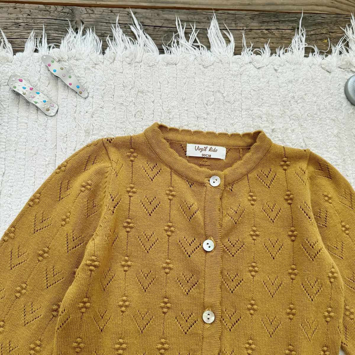 キッズ レースニット フリル カーディガン ガールズ【mh0002598】 Virgil kids カーディガン・パーカー