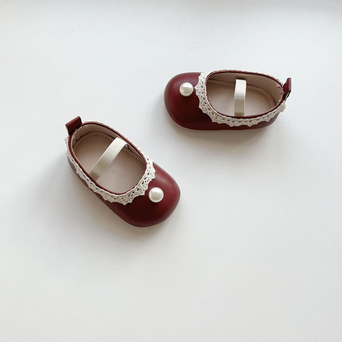 ベビー レース パールモチーフ ストラップ フラット ファーストシューズ【mh0009716】 mamahalo accessories ベビー用靴