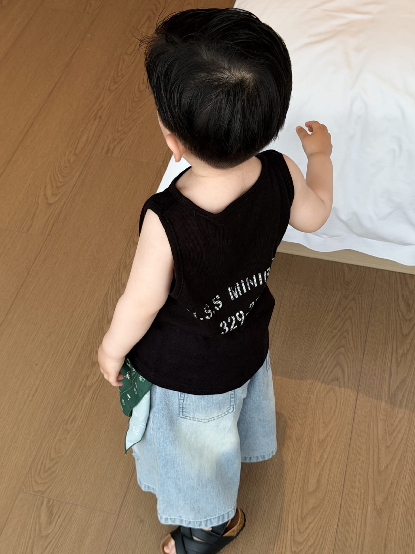 ダメージ加工 色落ちデニム クロップドワイドパンツ ストリート【mh0013701】 cicikids デニムパンツ