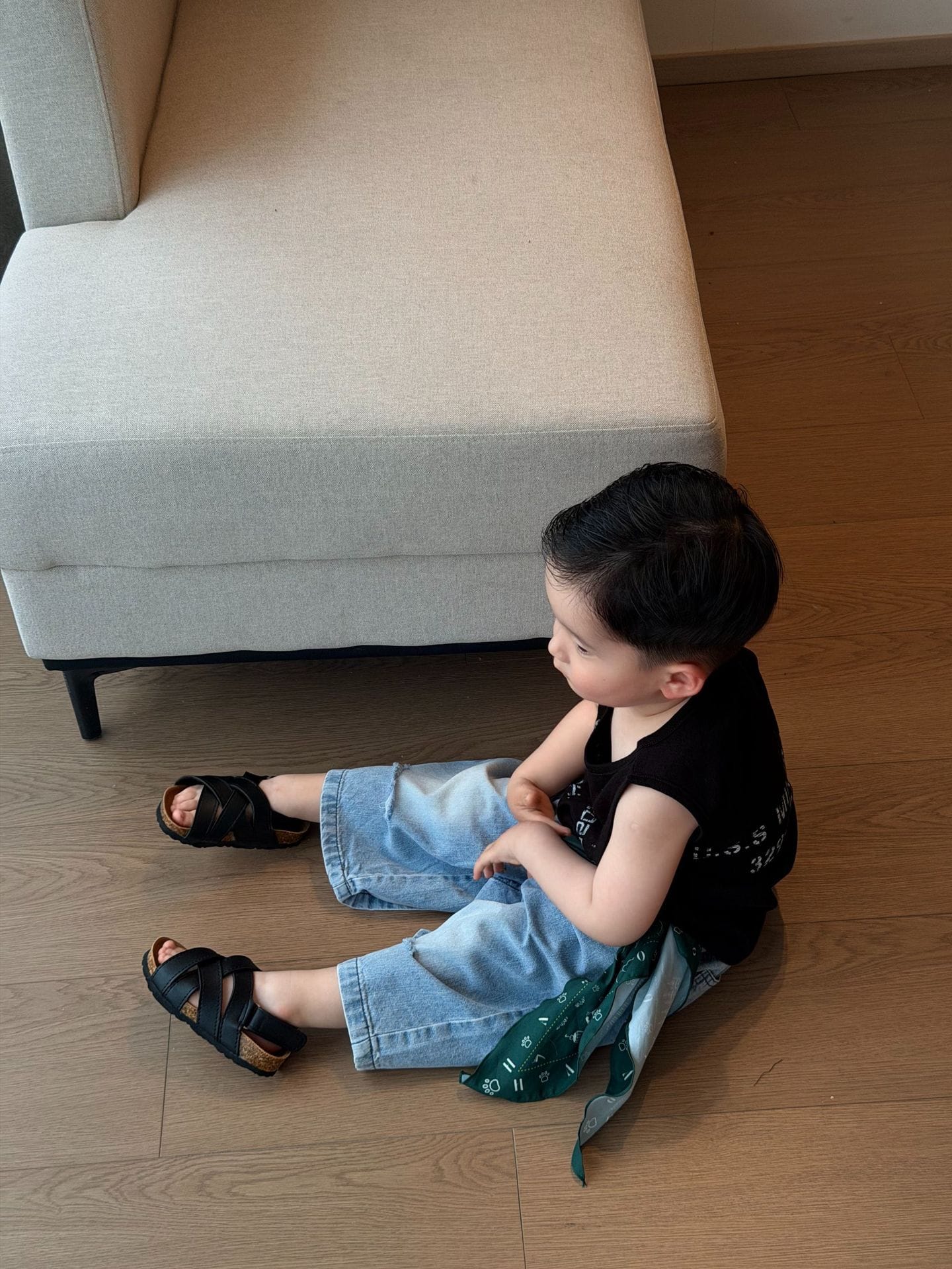 ダメージ加工 色落ちデニム クロップドワイドパンツ ストリート【mh0013701】 cicikids デニムパンツ