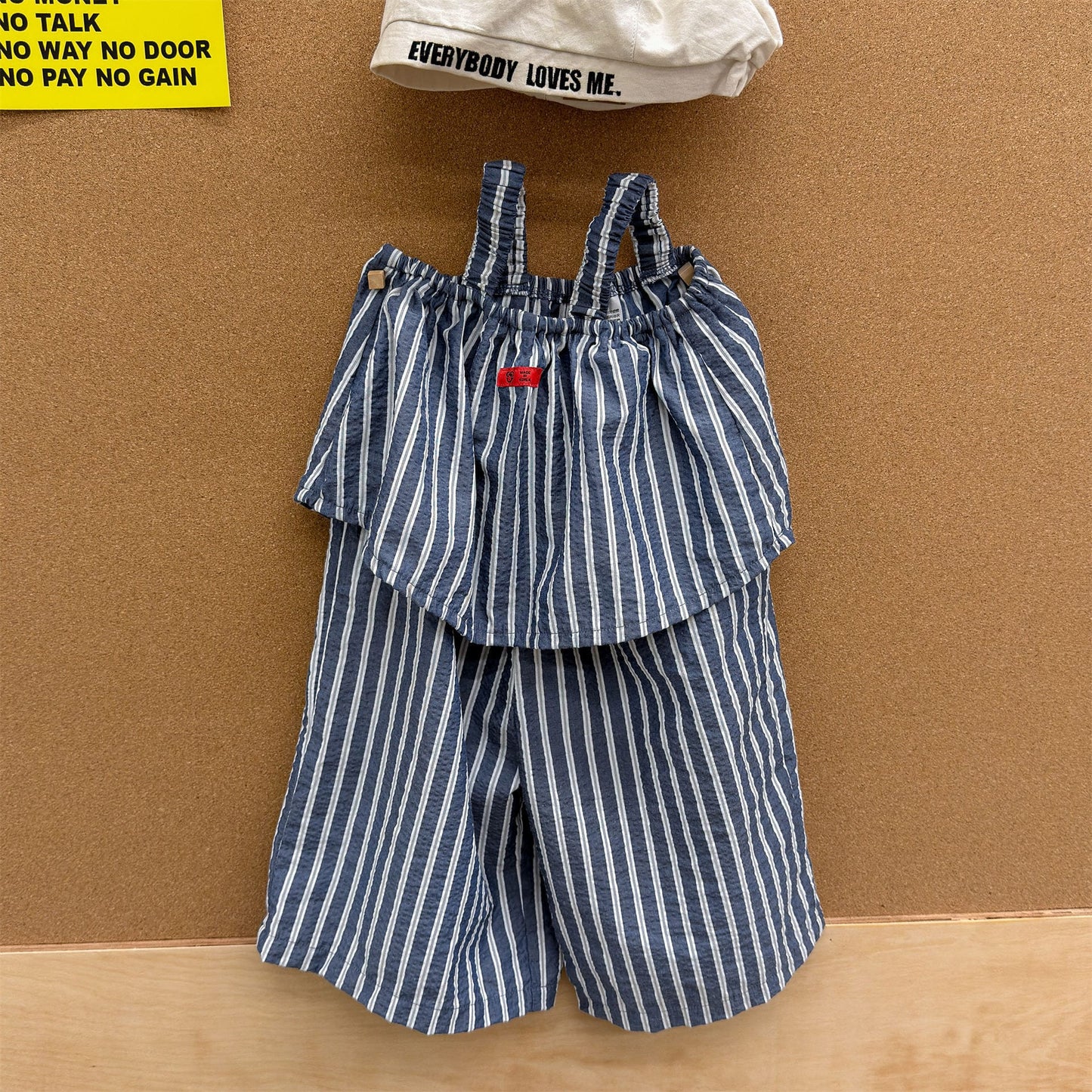 ストライプ キャミソールサロペット レトロポップ【mh0013704】 Blue / 80cm ADbaby ノースリーブジャンプスーツ