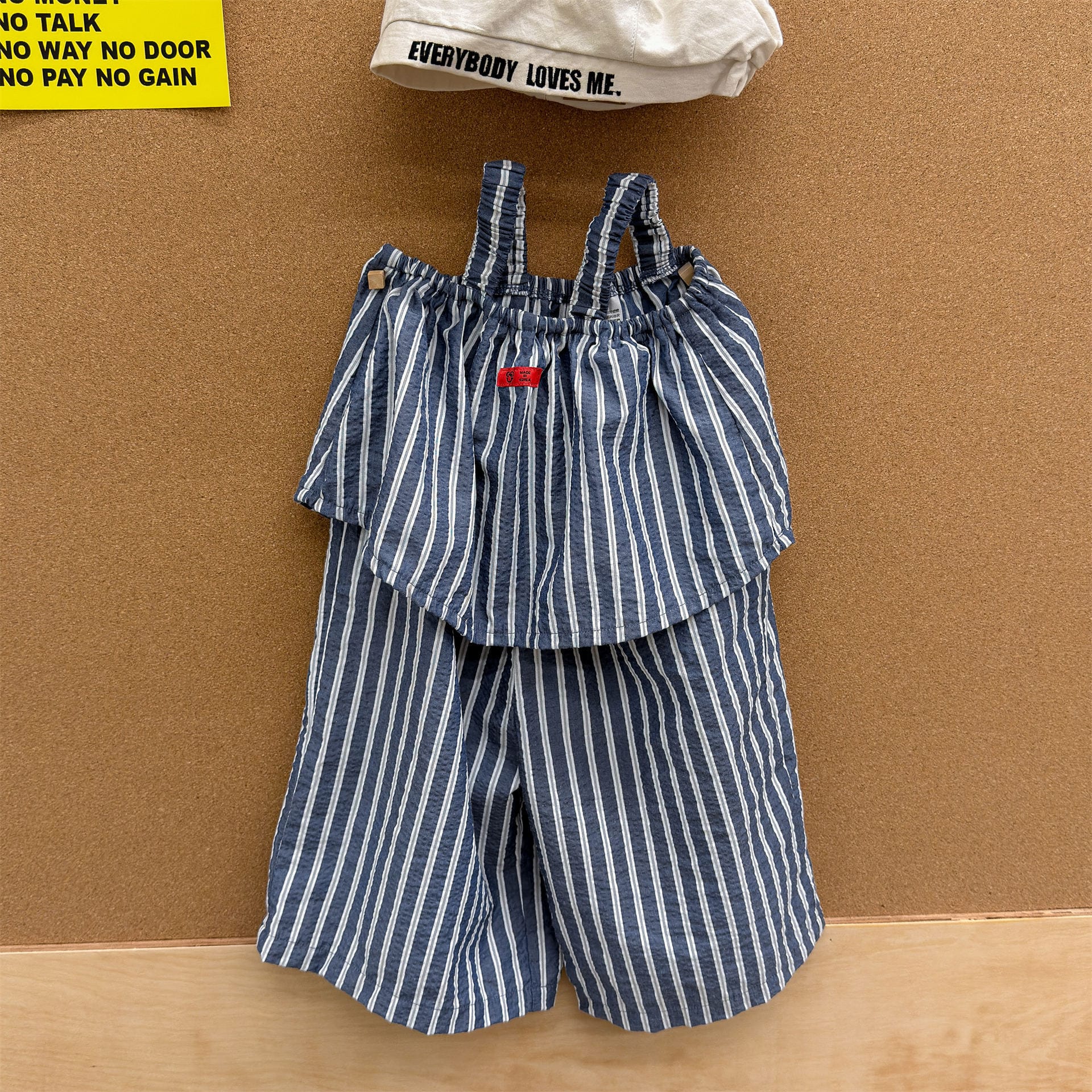 ストライプ キャミソールサロペット レトロポップ【mh0013704】 Blue / 80cm ADbaby ノースリーブジャンプスーツ