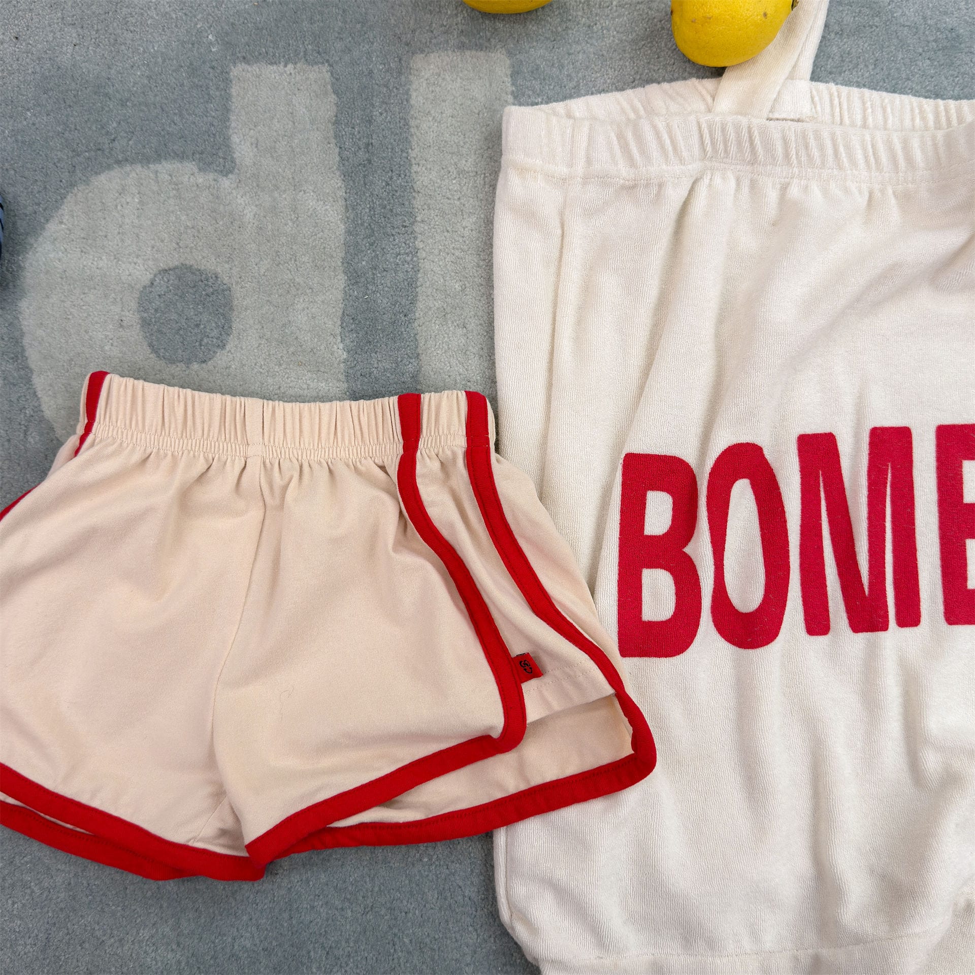 ボーダー パイピング ショートパンツ レトロポップ【mh0013705】 Beige / 80cm ADbaby ハーフパンツ・ショートパンツ